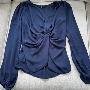 Elegant Navy Blue Blouse